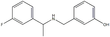 3-({[1-(3-fluorophenyl)ethyl]amino}methyl)phenol 结构式
