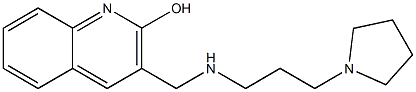 3-({[3-(pyrrolidin-1-yl)propyl]amino}methyl)quinolin-2-ol Struktur