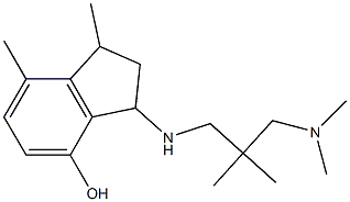 3-({2-[(dimethylamino)methyl]-2-methylpropyl}amino)-1,7-dimethyl-2,3-dihydro-1H-inden-4-ol 化学構造式