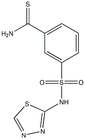 3-(1,3,4-thiadiazol-2-ylsulfamoyl)benzene-1-carbothioamide 化学構造式