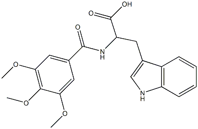 3-(1H-Indol-3-yl)-2-(3,4,5-trimethoxy-benzoylamino)-propionic acid,,结构式