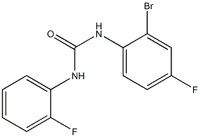 3-(2-bromo-4-fluorophenyl)-1-(2-fluorophenyl)urea Struktur