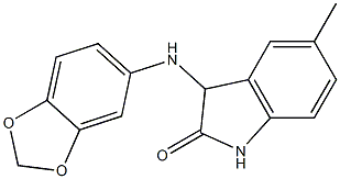 3-(2H-1,3-benzodioxol-5-ylamino)-5-methyl-2,3-dihydro-1H-indol-2-one 结构式