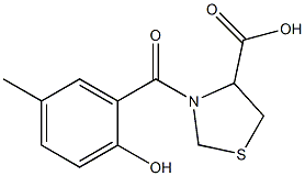 3-(2-hydroxy-5-methylbenzoyl)-1,3-thiazolidine-4-carboxylic acid,,结构式