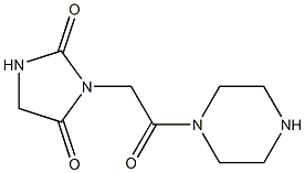 3-(2-oxo-2-piperazin-1-ylethyl)imidazolidine-2,4-dione 结构式