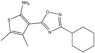 3-(3-cyclohexyl-1,2,4-oxadiazol-5-yl)-4,5-dimethylthiophen-2-amine,,结构式