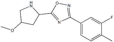 3-(3-fluoro-4-methylphenyl)-5-(4-methoxypyrrolidin-2-yl)-1,2,4-oxadiazole Struktur