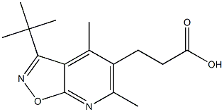 3-(3-tert-butyl-4,6-dimethylisoxazolo[5,4-b]pyridin-5-yl)propanoic acid 化学構造式