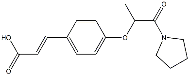 3-(4-{[1-oxo-1-(pyrrolidin-1-yl)propan-2-yl]oxy}phenyl)prop-2-enoic acid 化学構造式