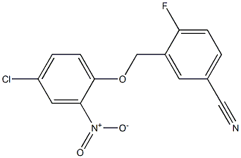 3-(4-chloro-2-nitrophenoxymethyl)-4-fluorobenzonitrile 结构式