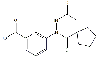3-(6,9-dioxo-7,8-diazaspiro[4.5]dec-7-yl)benzoic acid 化学構造式