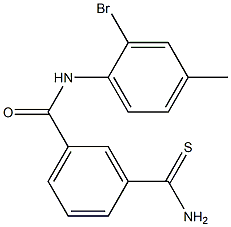 3-(aminocarbonothioyl)-N-(2-bromo-4-methylphenyl)benzamide 化学構造式