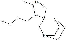 3-(aminomethyl)-N-butyl-N-ethyl-1-azabicyclo[2.2.2]octan-3-amine,,结构式
