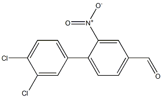 3',4'-dichloro-2-nitro-1,1'-biphenyl-4-carbaldehyde 化学構造式