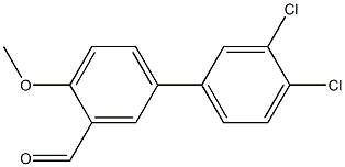 3',4'-dichloro-4-methoxy-1,1'-biphenyl-3-carbaldehyde 化学構造式