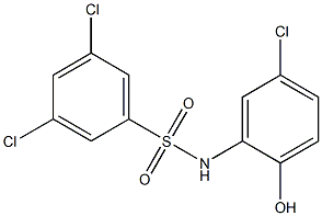 3,5-dichloro-N-(5-chloro-2-hydroxyphenyl)benzene-1-sulfonamide Struktur
