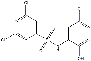 3,5-dichloro-N-(5-chloro-2-hydroxyphenyl)benzene-1-sulfonamide 化学構造式