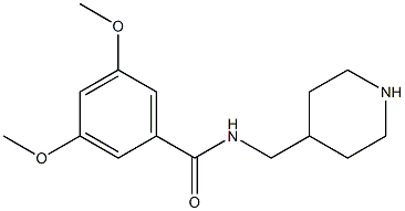 3,5-dimethoxy-N-(piperidin-4-ylmethyl)benzamide Struktur