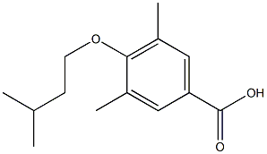 3,5-dimethyl-4-(3-methylbutoxy)benzoic acid 化学構造式