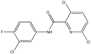 3,6-dichloro-N-(3-chloro-4-fluorophenyl)pyridine-2-carboxamide 化学構造式