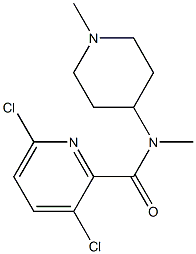 3,6-dichloro-N-methyl-N-(1-methylpiperidin-4-yl)pyridine-2-carboxamide 化学構造式