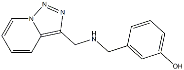 3-[({[1,2,4]triazolo[3,4-a]pyridin-3-ylmethyl}amino)methyl]phenol 化学構造式