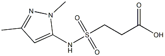 3-[(1,3-dimethyl-1H-pyrazol-5-yl)sulfamoyl]propanoic acid,,结构式