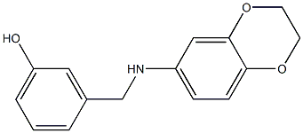 3-[(2,3-dihydro-1,4-benzodioxin-6-ylamino)methyl]phenol,,结构式