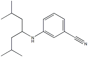 3-[(2,6-dimethylheptan-4-yl)amino]benzonitrile,,结构式