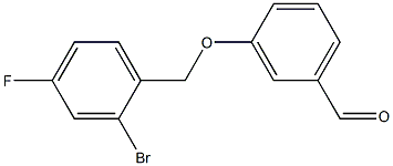 3-[(2-bromo-4-fluorophenyl)methoxy]benzaldehyde,,结构式