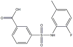 3-[(2-fluoro-5-methylphenyl)sulfamoyl]benzoic acid Struktur