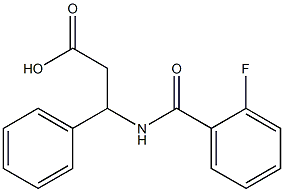 3-[(2-fluorobenzoyl)amino]-3-phenylpropanoic acid,,结构式