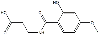 3-[(2-hydroxy-4-methoxybenzoyl)amino]propanoic acid,,结构式