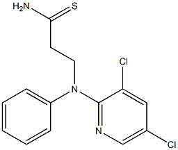 3-[(3,5-dichloropyridin-2-yl)(phenyl)amino]propanethioamide 化学構造式