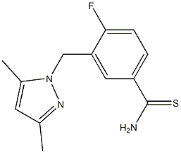 3-[(3,5-dimethyl-1H-pyrazol-1-yl)methyl]-4-fluorobenzenecarbothioamide Structure