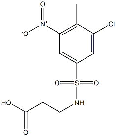 3-[(3-chloro-4-methyl-5-nitrobenzene)sulfonamido]propanoic acid Structure