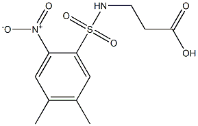 3-[(4,5-dimethyl-2-nitrobenzene)sulfonamido]propanoic acid 化学構造式