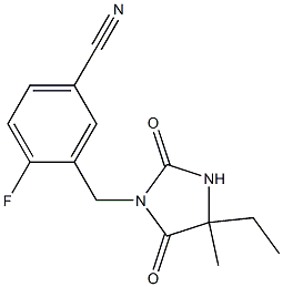 3-[(4-ethyl-4-methyl-2,5-dioxoimidazolidin-1-yl)methyl]-4-fluorobenzonitrile 结构式