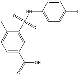 3-[(4-iodophenyl)sulfamoyl]-4-methylbenzoic acid 化学構造式