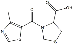 3-[(4-methyl-1,3-thiazol-5-yl)carbonyl]-1,3-thiazolidine-4-carboxylic acid,,结构式