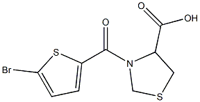 3-[(5-bromothien-2-yl)carbonyl]-1,3-thiazolidine-4-carboxylic acid Structure
