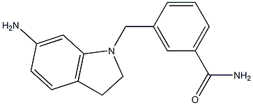 3-[(6-amino-2,3-dihydro-1H-indol-1-yl)methyl]benzamide 化学構造式