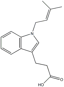 3-[1-(3-methylbut-2-en-1-yl)-1H-indol-3-yl]propanoic acid,,结构式