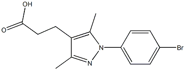 3-[1-(4-bromophenyl)-3,5-dimethyl-1H-pyrazol-4-yl]propanoic acid Structure