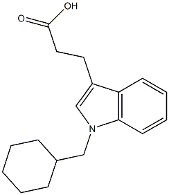 3-[1-(cyclohexylmethyl)-1H-indol-3-yl]propanoic acid,,结构式