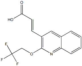 3-[2-(2,2,2-trifluoroethoxy)quinolin-3-yl]prop-2-enoic acid,,结构式