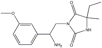 3-[2-amino-2-(3-methoxyphenyl)ethyl]-5-ethyl-5-methylimidazolidine-2,4-dione 结构式