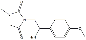 3-[2-amino-2-(4-methoxyphenyl)ethyl]-1-methylimidazolidine-2,4-dione 化学構造式