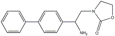 3-[2-amino-2-(4-phenylphenyl)ethyl]-1,3-oxazolidin-2-one Struktur