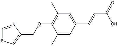 3-[3,5-dimethyl-4-(1,3-thiazol-4-ylmethoxy)phenyl]prop-2-enoic acid,,结构式